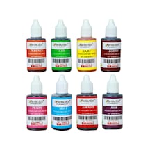 Perfection Chef 8'li Sıvı Su Bazlı Likit Gıda Boyası Bordo Pembe Turuncu Sarı Kırmızı Mavi Yeşil Mor 8 X 30 Gr .