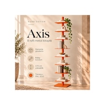Axis 8 Raflı Metal Kitaplık Modern Tasarım Dikey Dekoratif Kitaplık Turuncu - 935176049 Turuncu