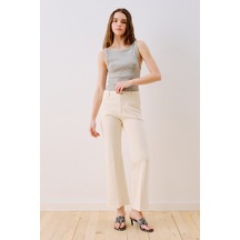 Manuka Orta Bel Flare Paça Jean Ekru Ss26pnt00014-02