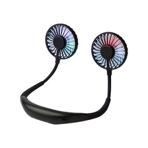 Çift Soğutmalı Taşınabilir Usb Şarjlı Boyun Fanı 0893 Siyah