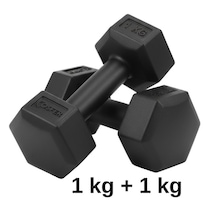 1 Kg + 1 Kg Plastik Dambıl 1 Kilo Siyah Renk