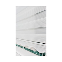Beyaz Pliseli Boncuklu Zebra Stor Perde Beyaz - 510890283 Beyaz
