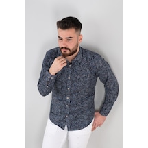 Slimfit Desenli Erkek Gömlek