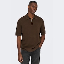 Only & Sons Menu Structure Erkek Kahverengi Polo Tişört 22038171-psl