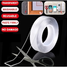 1mm 1m Çift Taraflı Tutma Bandı Traceless Yıkanabilir Yapışkan Bant Pu Jel