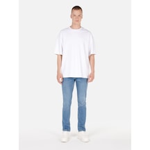 Colins 044 Karl Düz Fit Düşük Bel Düz Paça Jean Mavi Erkek Pantolon Mavi