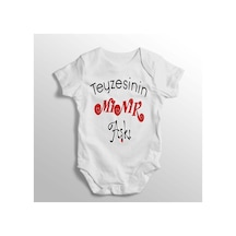 Babylimon Teyzesinin Minik Aşkı Yazılı Baskılı Bebek Zıbını Beyaz - 132207389 Beyaz