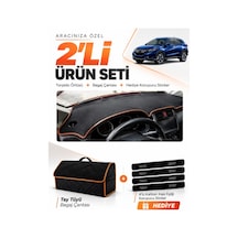 E-biz Honda Hr-v 2016-2020 Uyumlu Torpido Örtüsü + Tay Tüyü Çanta - Siyah-kahverengi - Ho021