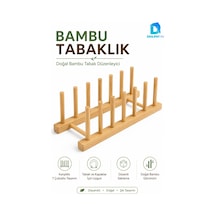 Bambu 6 Tabaklık Doğal Bambu Tabak Kapak Saklama Mutfak Düzenleyici Organizer