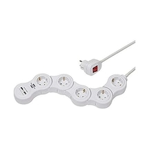 Usb Şarj Fonksiyonlu 5'li Çoklu Priz - 1.4 M Kablo 0