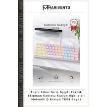 Tuşlu Cihaz Giriş Aygıtı Teknik Ekipman Kablolu Klavye Rgb Işıklı Mekanik Q Klavye Tk04 Beyaz