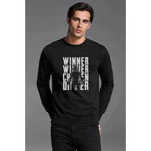 Pubg Winner Baskılı Siyah Erkek Örme Sweatshirt