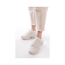 Sp-2024 Beyaz Günlük Bağcıklı Fileli Taş Aksesuarlı Kadın Spor Ayakkabı Bej - Siyah Sp-2024 Beyaz Günlük Bağcıklı Fileli Taş Aksesuarlı Kadın Spor Ayakkabı Bej - Siyah