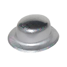 Gümüş Renk Hologramlı Plastik Yuvarlak Melon 27x24 Cm "