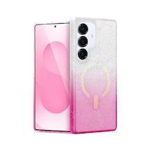 Newface Samsung Galaxy S25 Pummel Shiny Magsafe Kapak - Pembe