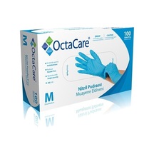 Octacare Nitril Pudrasız Muayene Eldiveni Mavi Medium