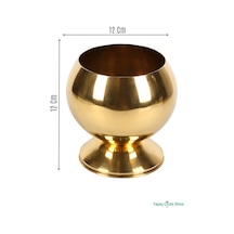 Yapay Çiçek Sitesi Metal Dekoratif Küre Saksı 12 Cm Altın