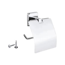 Buççin Online Mağaza Tuvalet Wc Kağıtlığı Kapaklı Lal Model Krom Rengi Metal Çok Renkli