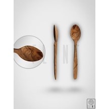 El Yapımı Zeytin Ağacı Tahta Kaşık 22 Cm Doğal Ahşap Mutfak Kaşığı Dayanıklı Servis Ve Yemek Kaşığı