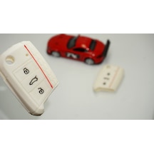 Seat Uyumlu Leon ibiza Ateca Silikon Anahtar Beyaz Kılıf Seti