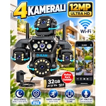 O-kam Ok-251 12mp 4 Kameralı Wifi Gece Görüş Çift Yönlü Ses Uzaktan İzleme Kişi Takibi Türkçe 32gb Akıllı Güvenlik Kamerası