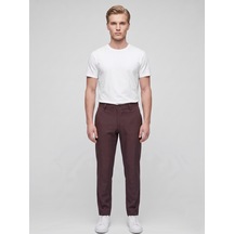 Plus Scorpion Erkek Yazlık Bağcıklı Kumaş Pantolon Slim Fit Rahat Kesim Günlük Pantolon Kahverengi