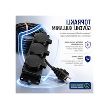 Topraklı Uzatma Kablosu, 3x2.5mm, 5 Metre Siyah Kauçuk