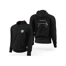 Bmw Angel Lights Siyah Fermuarlı Limited Edition Kapşonlu Sweatshirt Siyah