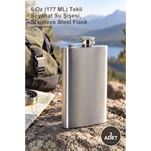 3 Adet Paslanmaz Çelik Matara 6 Oz 177 Ml Tekli Seyahat Su Şişesi, Stainless Steel Flask