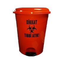 Tıbbi Atık Çöp Kovası 40 Lt Turuncu