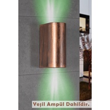 Çift Yönlü Eskitme Kasa Yeşil Işık Ledli Iç Ve Dış Mekan Bahçe Balkon Teras Veranda Apliği Diğer