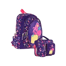 Kaukko Kids Flamingo Detaylı Okul Çantası L5223 Ve Thermo Beslenme Çantası L7223 Seti - Kız Çocuk Mor - Pembe