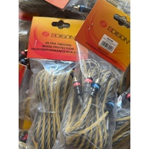 Edison Rca Kablosu 5 Metre Kaliteli Amfi Rca Ses Aktarım Kablo