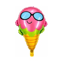 Gözlüklü Dondurma Folyo Balon Pembe