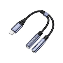 Type-c To 3.5mm Aux Ve Mikrofon Dönüştürücü Adaptör Dac Chip Hifi Ses Kartı