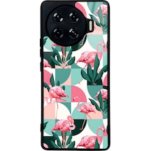 Tecno Spark 20 Pro Plus Retro Flamingo Duvar Kağıdı Tasarımlı Glossy Telefon Kılıfı Çok Renkli