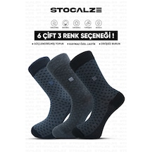 Stocalze Bambu Erkek Dikişsiz 6'lı Soket Çorap. Jakar Desenli Terletmez Kutulu Parfümlü Erkek Çorap. Siyah - Lacivert - Antrasit