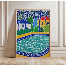 Bahçe Havuzu Posteri Renkli Matisse Duvar Sanatı Modern Yaz Baskısı