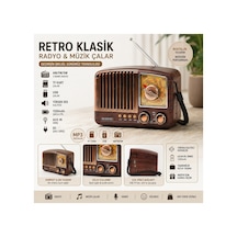 Ns-3381bt Mini Nostaljik Radyo Müzik Çalar Bluetooth Speaker Şarjlı Hafıza Kartı Ve Usb Girişli Mp3 Müzik Çalar Kablosuz Hoparlör Fm Radio