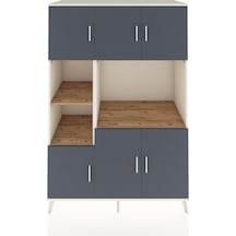 Kronos Dolap 9 Raflı 6 Kapaklı 132x59x195 Aytaşı-antrasit/çam Antrasıt/atlas Çam