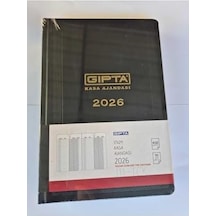 Gıpta Ajanda 2026 17x24 Cm Ticari Kasa Ajandası, 432 Sayfa, Siyah Açık Gri