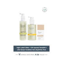 The Purest Solutions Yağlı-Lekeli Ciltler • Çift Aşamalı Temizlik & Leke Karşıtı Fondöten Seti (Açık/Orta Ton)