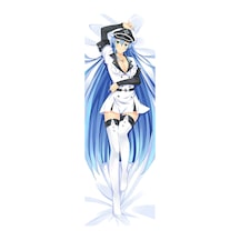 Esdeath Tek Yön Baskılı Sarılma Yastığı Kılıfı Mavi