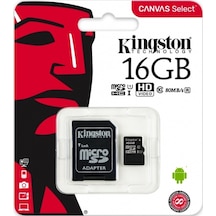 Kingston 16Gb Canvas Select Micro Sd Sdcs/16Gb Card 80Mb/S