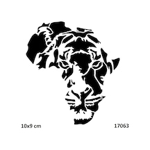 Airbrush Tattoo Afrika Aslanı Yapışkanlı Stencil Süsleme Ve Boyama Kalıbı