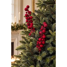 Yılbaşı Ağacı Süsü Bordo Kadife Kokina Dalı 41 Cm 2li Diğer