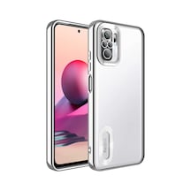 Zore Redmi Note 10 Kılıf Kamera Korumalı Logo Gösteren Ogaa Omega Kapak - Gümüş