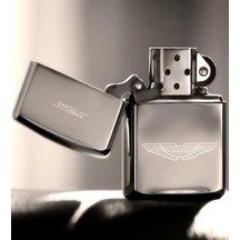 Kişiye Özel Aston Martin Benzinli Gümüş Gri Metal Çakmak
