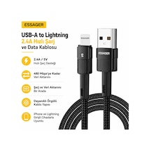 Essager 3 Metre Usb-a Lightning Hızlı Şarj Kablosu 2.4a 480 Mbps Veri Aktarımlı Örgülü Kısa Şarj Kablo Desen - Ben10
