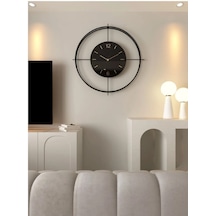 MetaQuartz Aksesuar (XXL-65*65 cm)Siyah DELUXE Siyah Göbek -LEDLİ Modern Saat